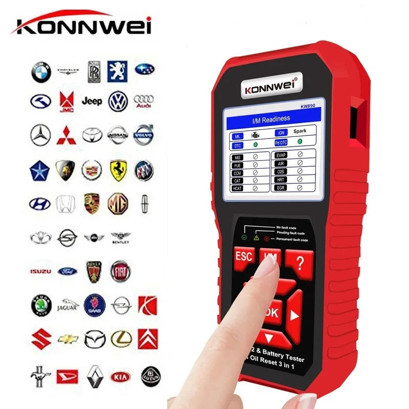 Профессиональный сканер OBD2 диагностический инструмент KW890 считыватель кодов