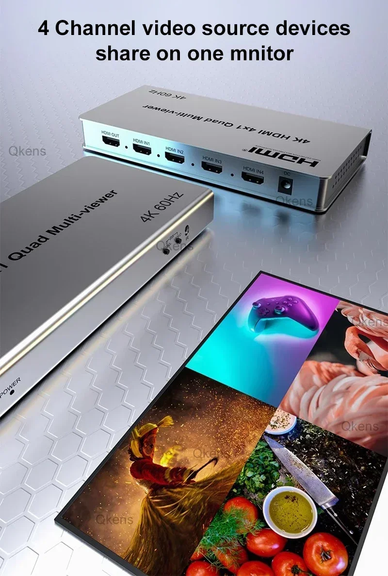 Мультивар 4Kp60 4x1 HDMI 4 в 1 четырехэкранный бесшовный переключатель PIP 90 ° 180 Flip 1080p 4k