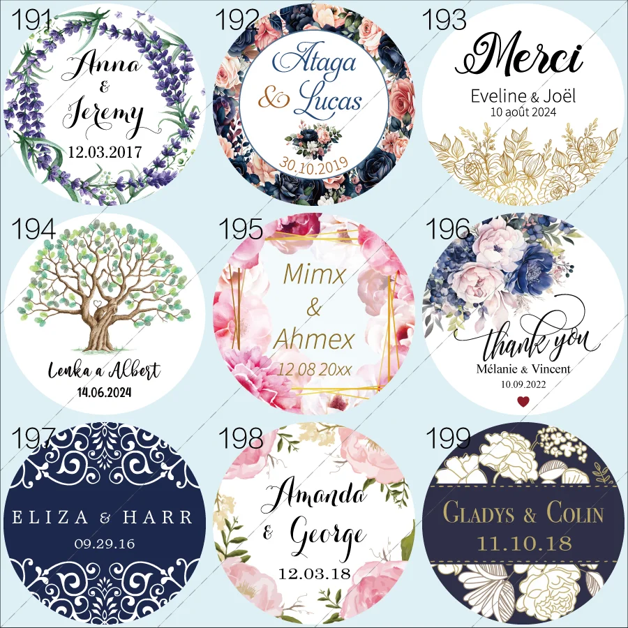 Фото Custom Wedding Stickers, Invitations Seals, Birthday, Baby Shower, Favors, Picture, Personalized Labels, 100 Pieces №5
