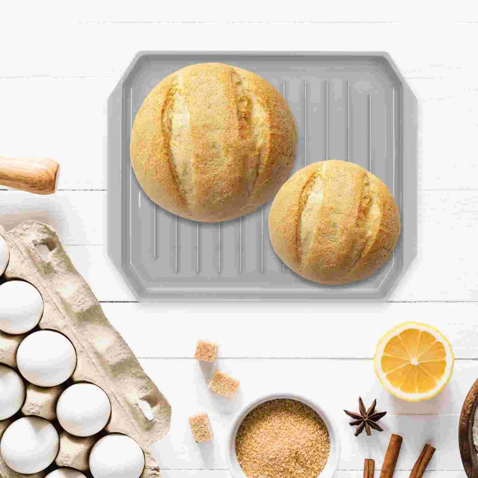 

Toaster Oven Pans Bacon Cooker Microwave Tray 23.5x15CM Light Grey Silica Gel Plate