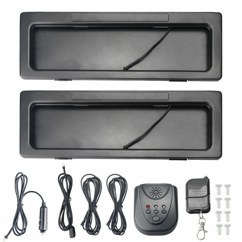 

2pcs/set AU Plate Car Plate Shutter Car Number Roller Shutter Cover Remote Hide Cover Shutter Frame