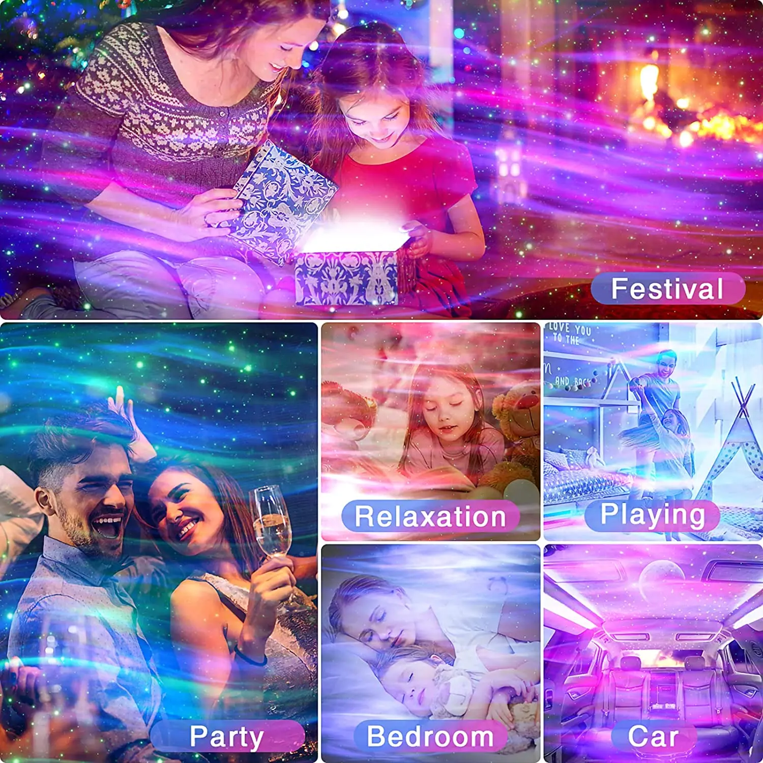 Ночник с Bluetooth-динамиком и проектором Северного света Галактики | Освещение