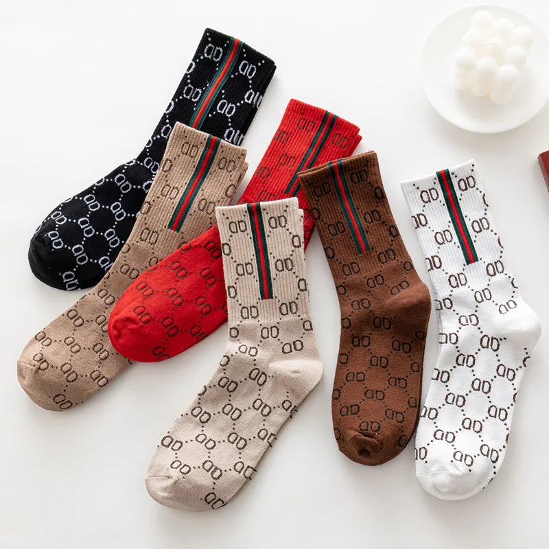 

6 пар роскошных дизайнерских забавных букв, кавайная женская уличная одежда в стиле ретро, хлопковая трикотажная одежда с принтом для женщи...