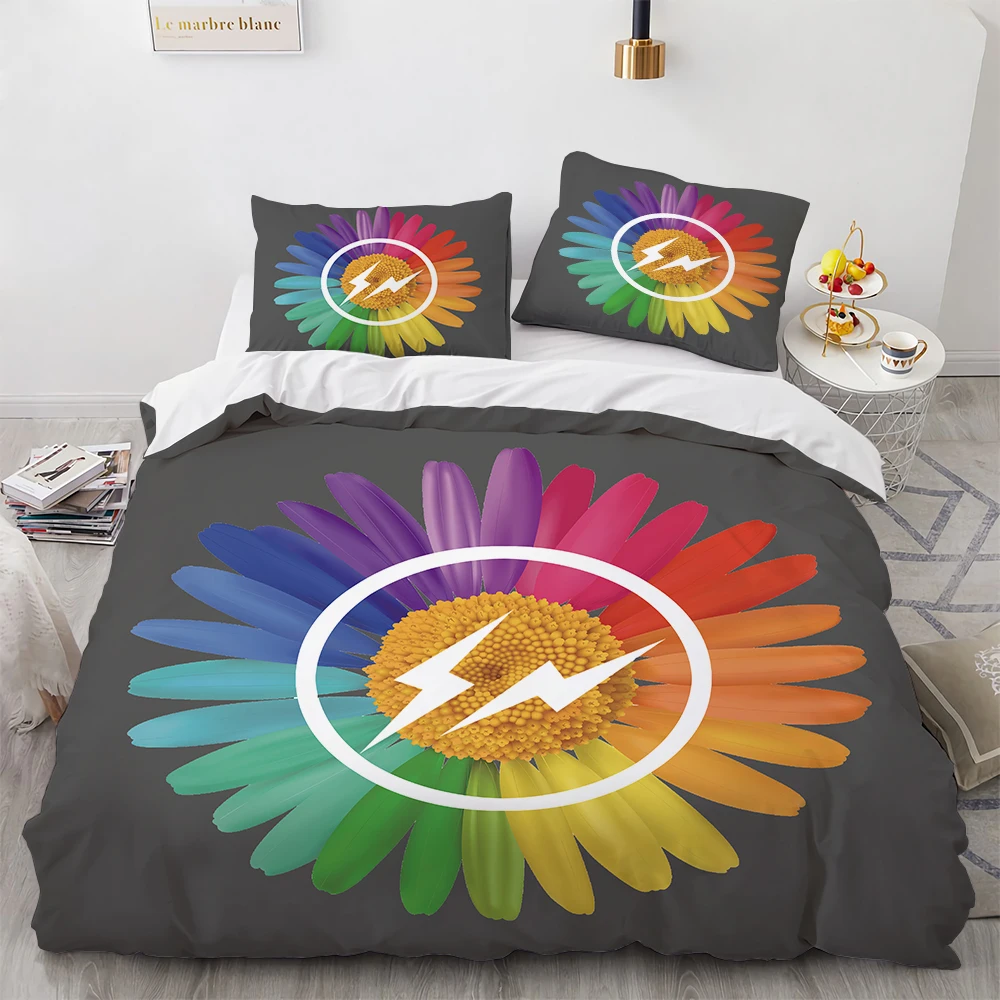 

Morndream Rainbow Flower 3D Bedding Set HD Digital Duvet Cover Pillowcase US/UK/AU Single Twin Full Queen King bed set for Adult