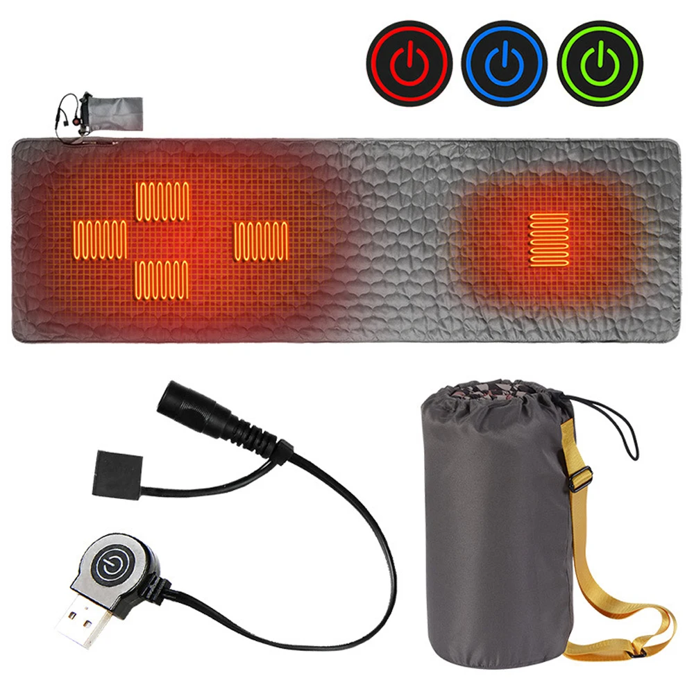 

Camping Sleeping Bag Electric Heated Pad USB 5 Heating Zones Heating Pads Adjustable Temperature for Indoor Outdoor Camping