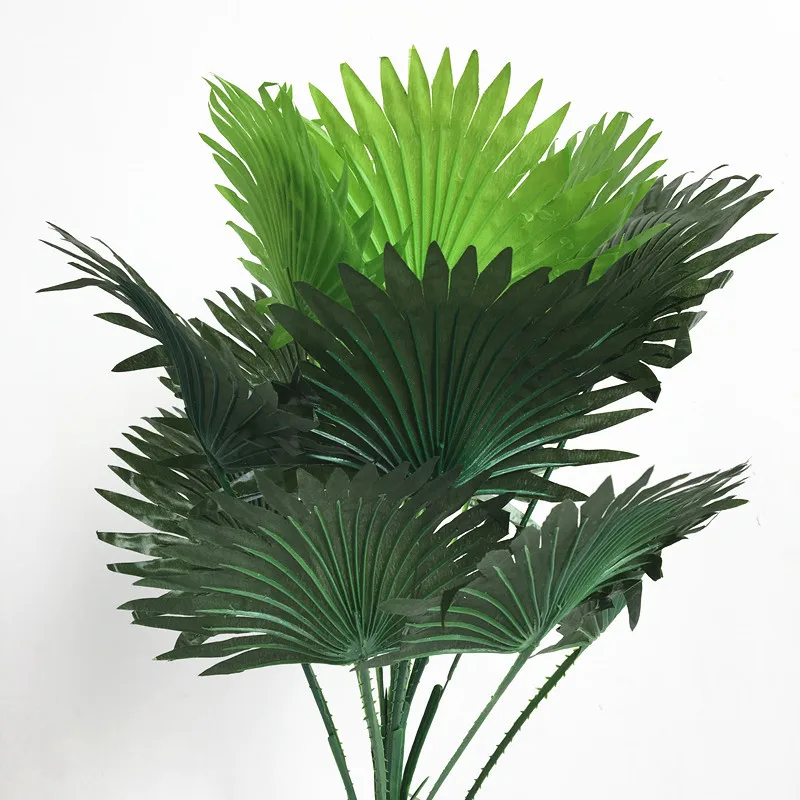Искусственное пластиковое пальмовое зеленое дерево с 15 листьями искусственное