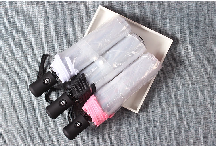 Прозрачный зонт для женщин недорогие Автоматические Складные зонты китайский