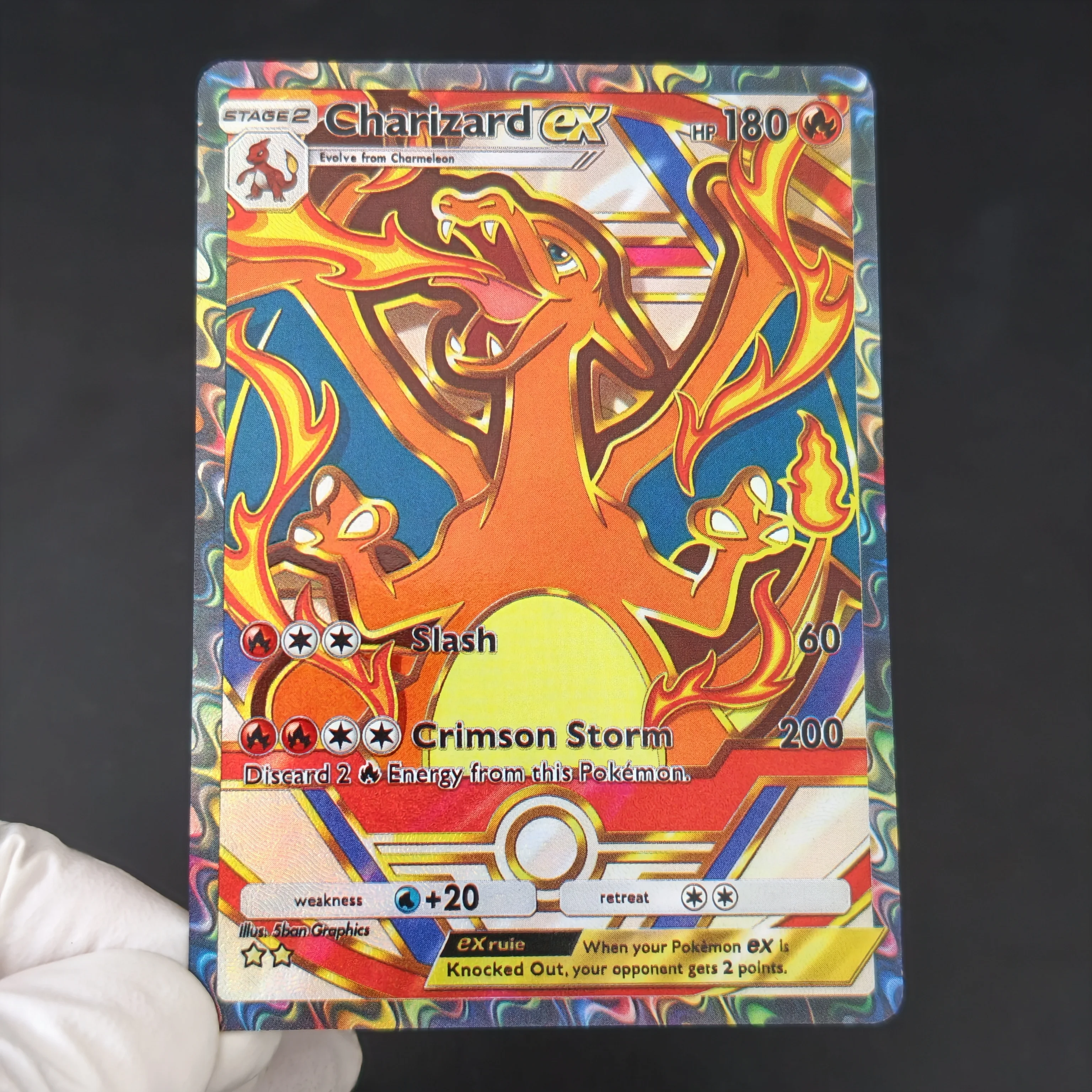 Фото Набор из 13 коллекционных карт PTCG Pokemon Pocket Card (английская версия): золотые UR-карты, Arceus ex, Charizard, Lunala, Solgaleo, Pikachu, голографические текстурированные карты №3