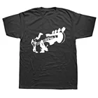 Футболка мужская с коротким рукавом, забавная хлопковая с графическим принтом, с изображением баса, гитары, плеера, руки музыки