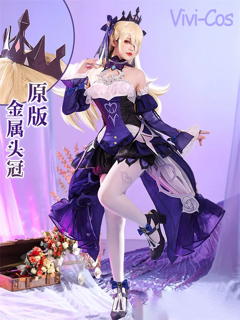 

Vivi-Cos Game Genshin Impact Fischl милые сексуальные костюмы для косплея Великолепный Изысканный костюм Хэллоуин для ролевых игр новая модель
