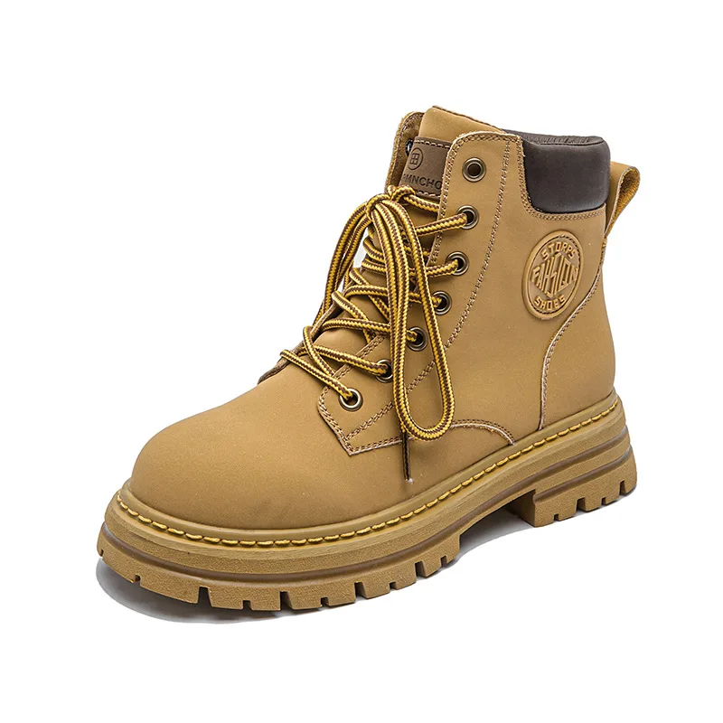 

Martin shoes Yellow boots women's 2022 new thick-soled British style Martin boots women's leather retro wild hiking boots