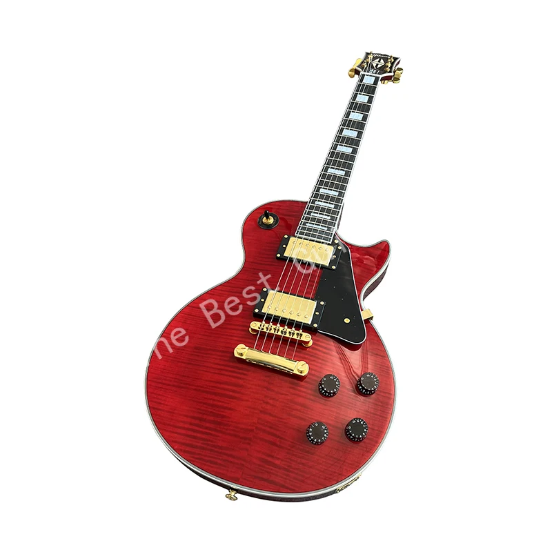 

Classic red leather Electric guitar, a new upgrade, quality assurance, sound toys, free delivery.