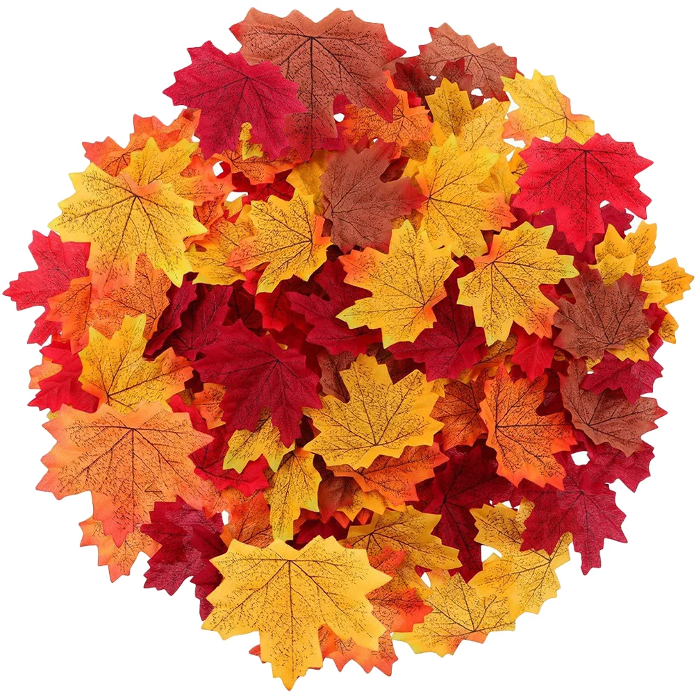 

Leaves Fall Maple Autumn Leaf Artificial Thanksgiving Fake Partydecoration Tree Skirt Decorations Crafts Table Harvest Decor