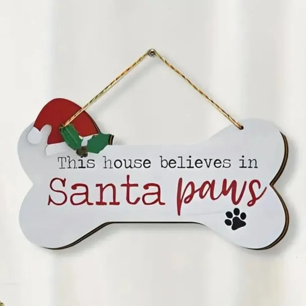 Новинка 2024 рождественская дверная вывеска в стиле лофт деревянная форма кости
