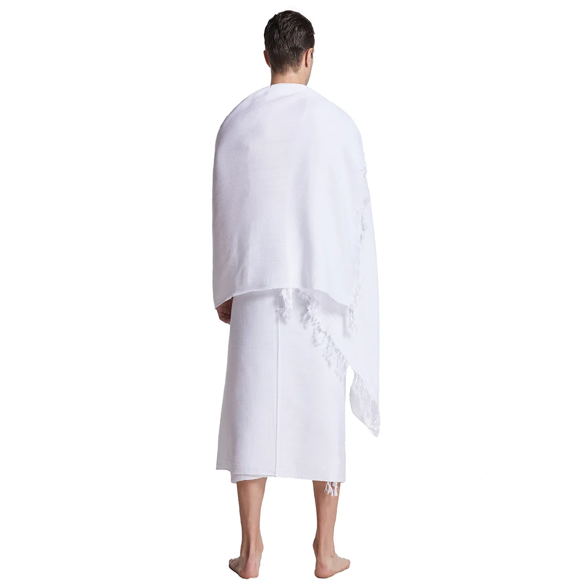 New Muslim Fashion Men Mecca Hajj Towel Hajj Clothes Caftan Abaya Jubba Men Qamis Homme Musulman Islamic Clothing Muslim Set