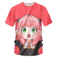 high quality anime spy family anya t shirt summer mens plus size spy x family clothes 3d short sleeves cosplay shirt wholesale