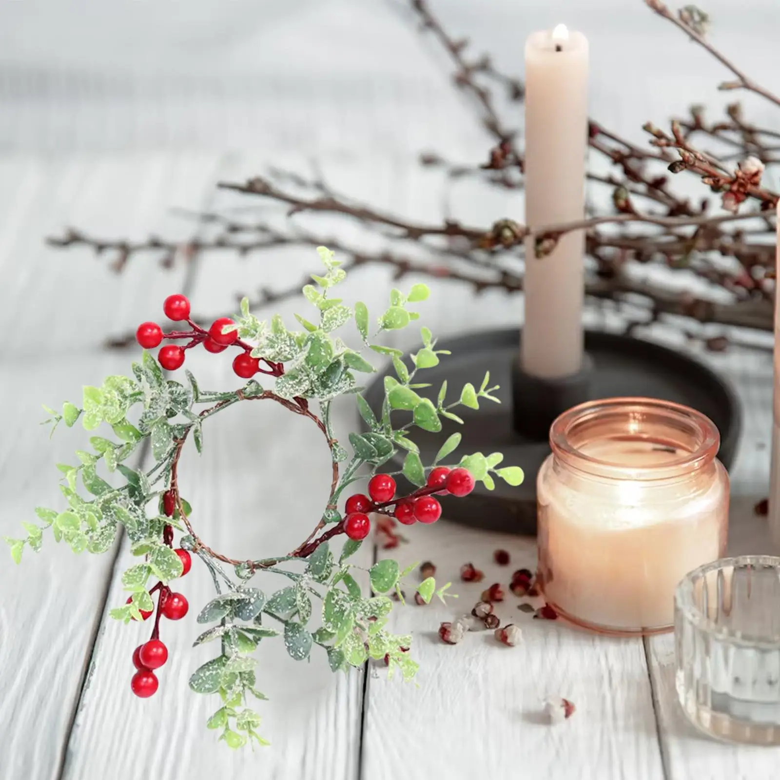 

2 Pieces Easter Candle Rings Candles Pillar for Living Room Dinner Decor