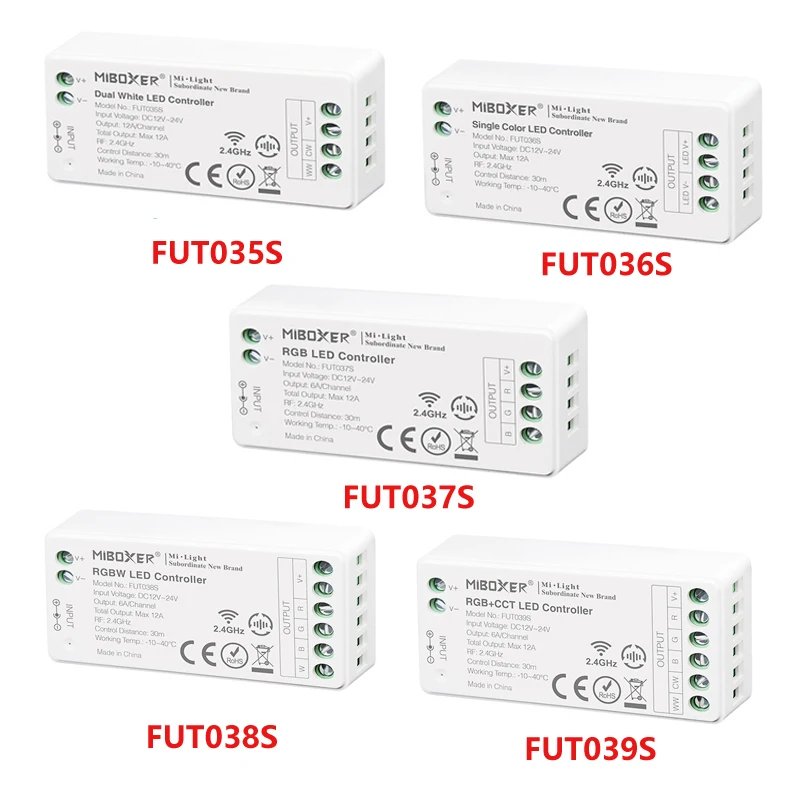 

Одноцветный диммер Miboxer 2,4G RF CCT RGB RGBW RGB + CCT контроллер светодиодной ленты Milight FUT035S FUT036S FUT037S FUT038S FUT039S