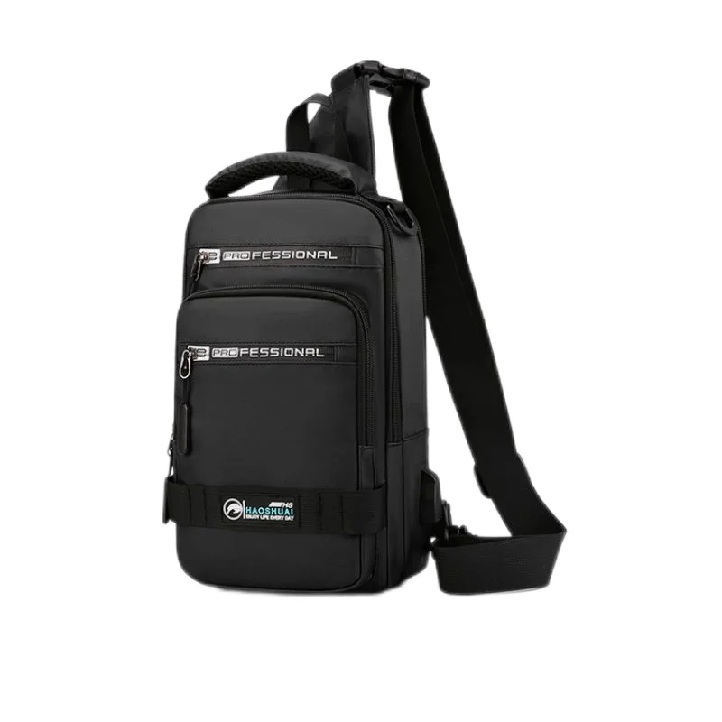 Men's Trend Chest Bag Outdoor Casual Waterproof Shoulder Crossbody Bag Large Capacity Simple Backpack Multi-purpose Chest Bag