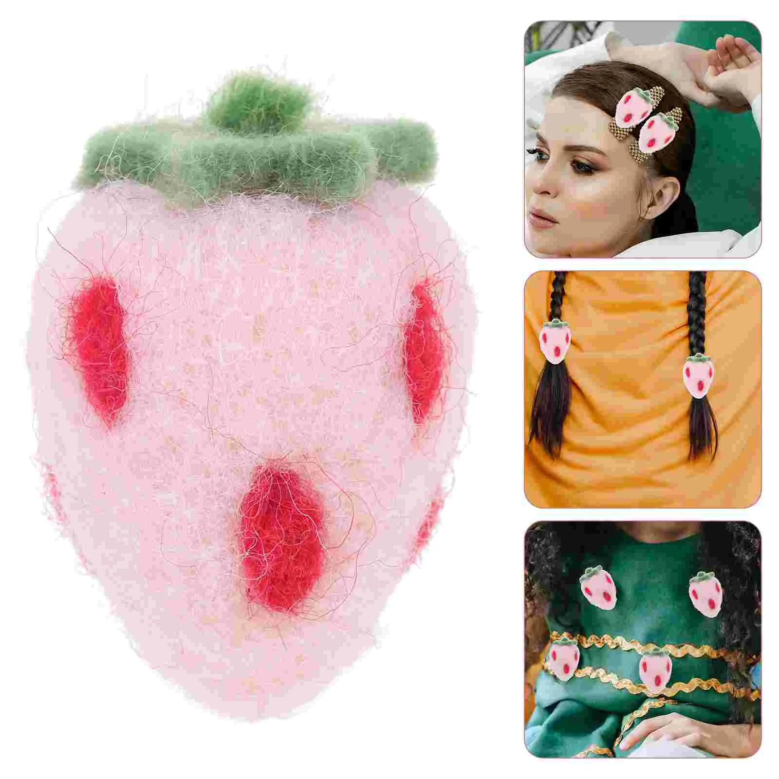 

Felt Wool Strawberry Felting Decor Craft Diy Needle Appliques Ornament Crafts Fruit Kit Supplies Decoration Headband Adornment