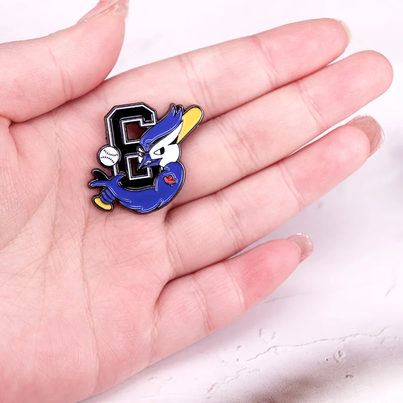 Милый синий телефон Забавный бейсбольный значок мультяшный на лацкан ювелирный
