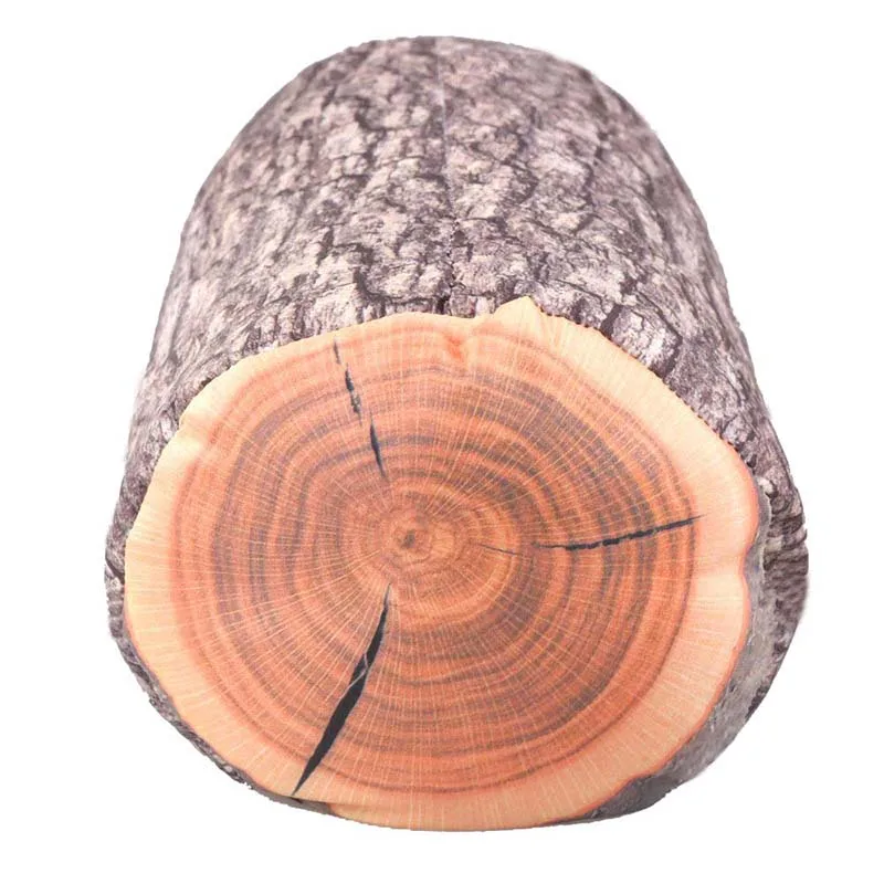 Log Cushion Gentle Touch Sofa Room Car House Wood Grain Stump Pillow Fun Interior |
