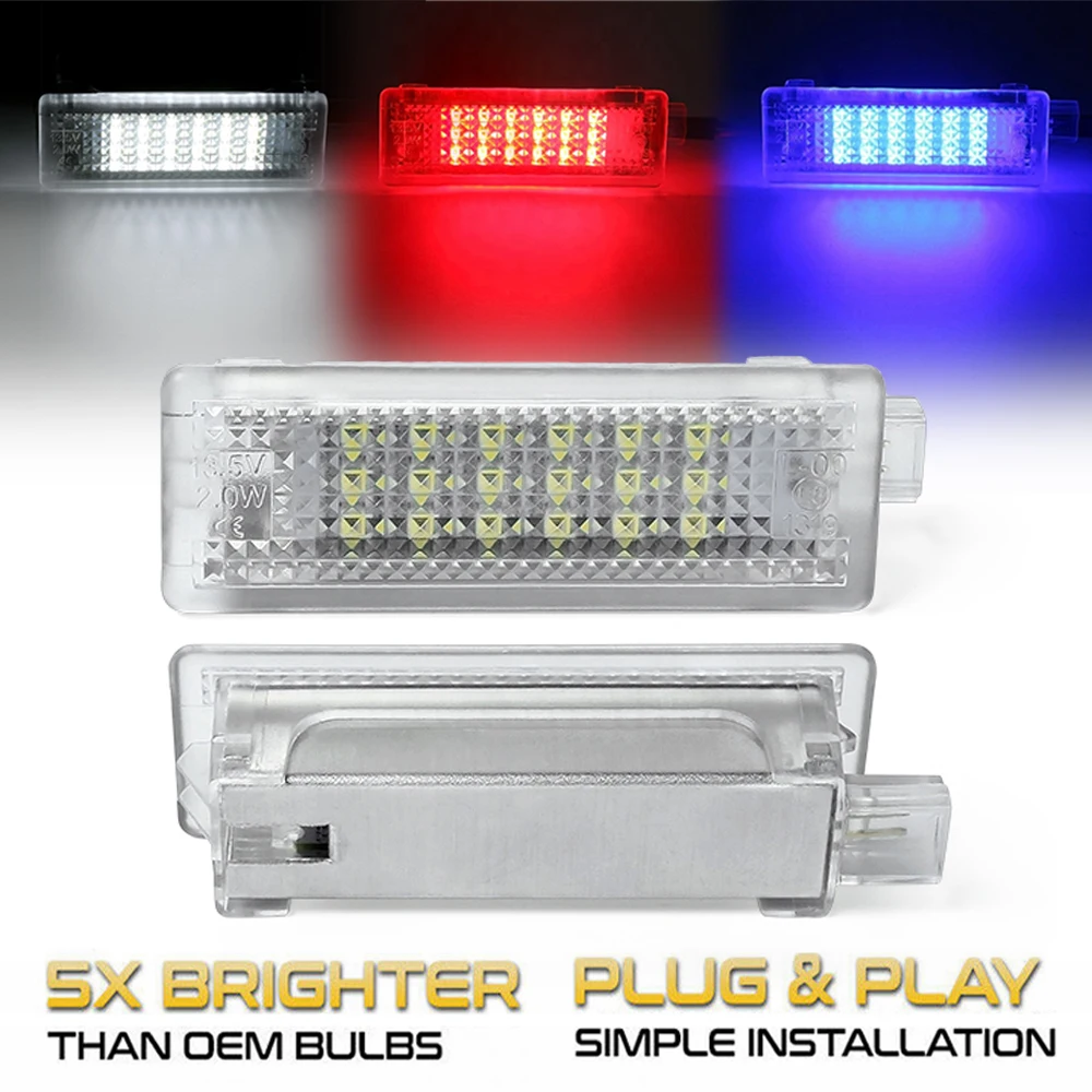 

2PC LED Under Door Courtesy Footwell Light Luggage Trunk Lamps For BMW E90 E91 E92 E60 E65 F10 F20 F30 E87 X5 E70 F15 X3 E83 F25