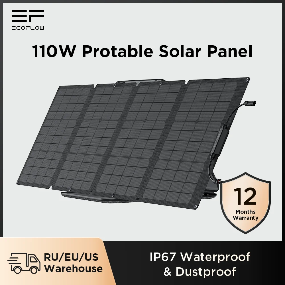 

Портативная солнечная панель EcoFlow 110 Вт, складная, водонепроницаемая, IP67