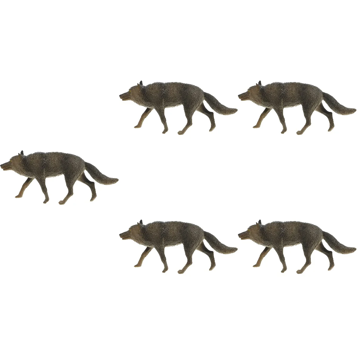 

Set 5 Wolf Model Toy Small Decoration Simulation Animal Figurines Plastic Playes Recognition Models Lifelike Figures