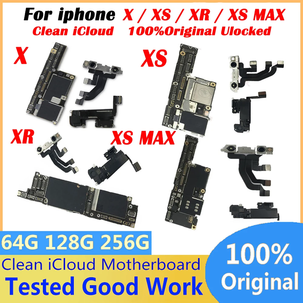 

Original Unlock iCloud For iPhone X XR XS MAX Motherboard Clean Board Face ID Mainboard High Quality System Update Free iCloud