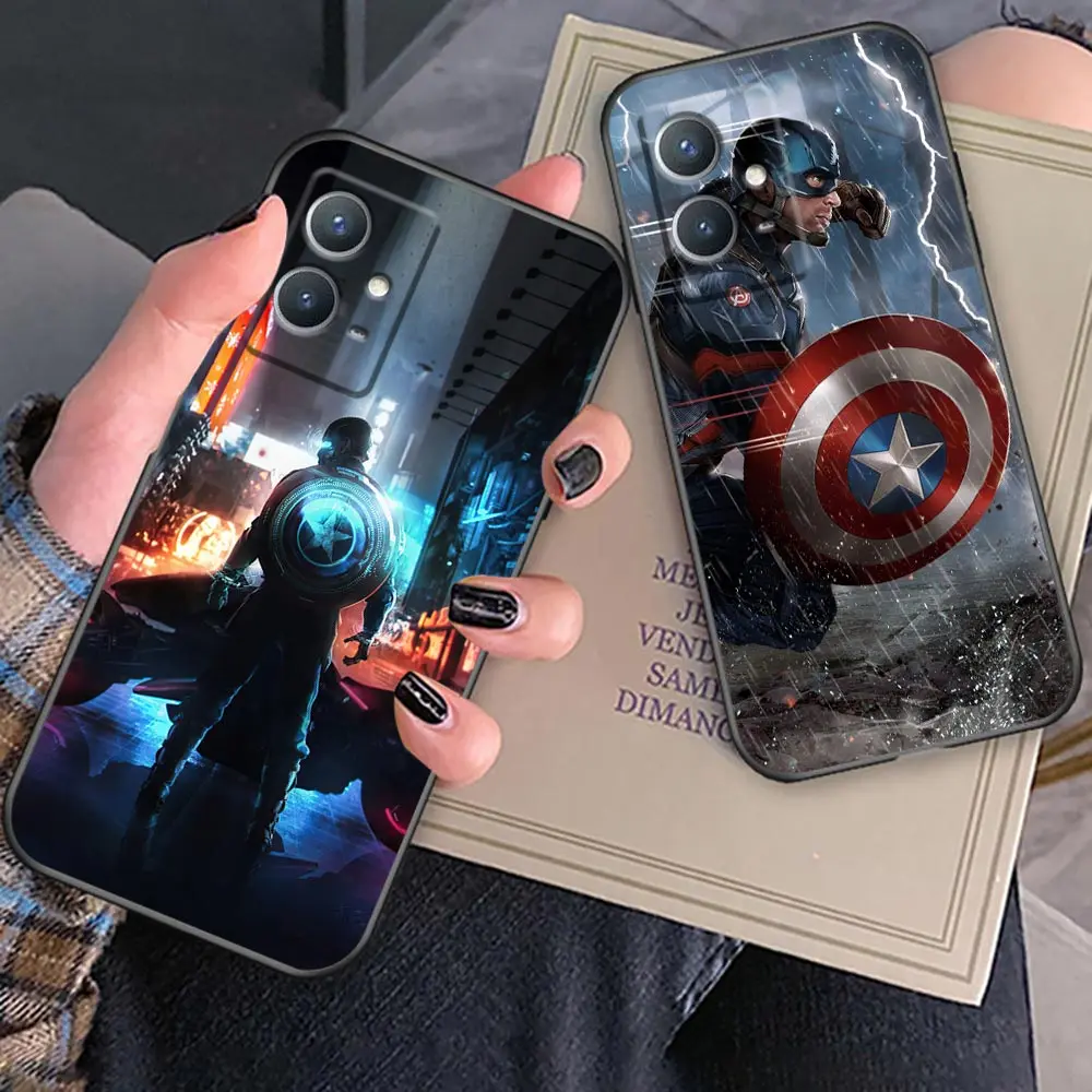 

Marvel Captain America Case For Huawei P50E P50 P50Pocket P40 P30 P20 P10 Pro Plus Lite 2021 2020 2019 2018 Black Silicone Cover
