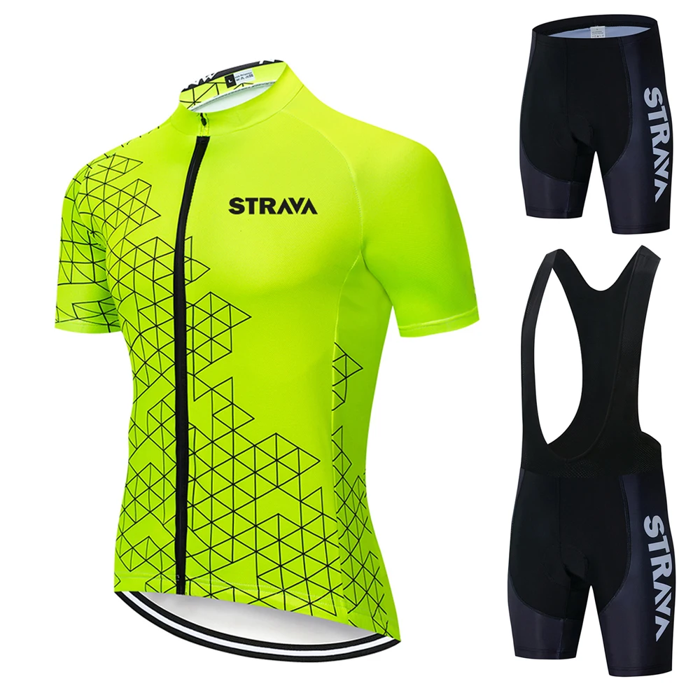 

NEW Strava Team 2022 Men Summer Cycling Jersey Set Bike Short Sleeve MTB Sport Cycling Clothing Ropa Maillot Ciclismo Hombre Kit