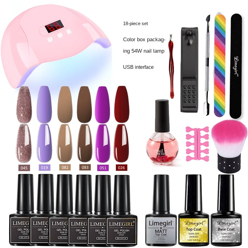 18 шт./компл. маникюрный набор для наращивания ногтей гель размачиваемая ткань 54