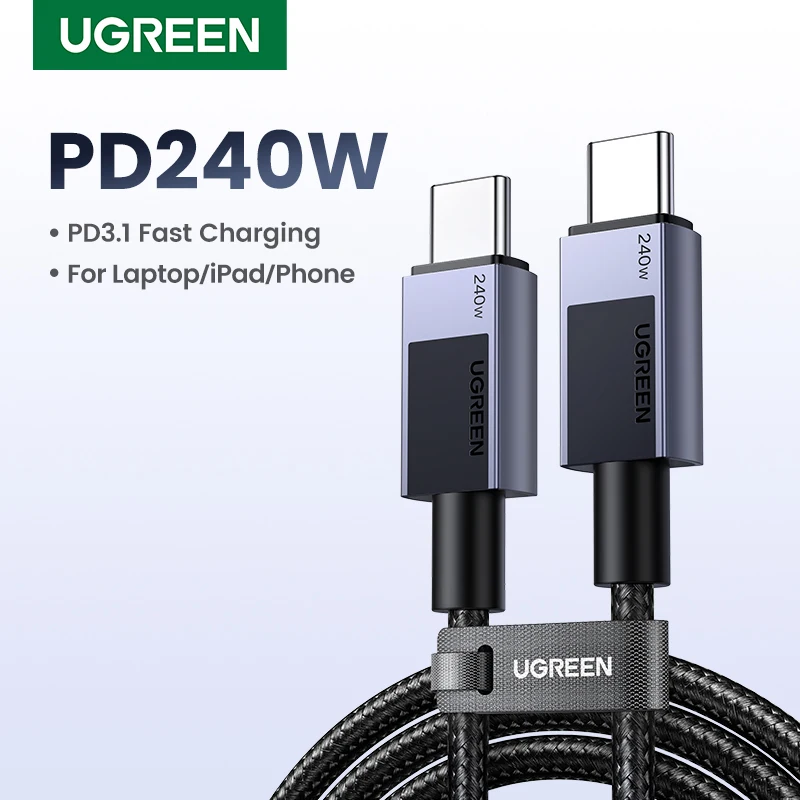 UGREEN PD 240 Вт Кабель USB C — USB C PD3.1 Быстрая зарядка для iPhone 15 Pro PS5 Nintendo Switch 5A Кабель Supercharge PD