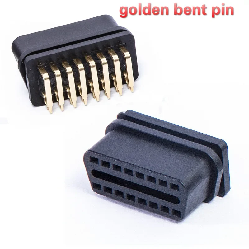 

1 шт., диагностический разъем OBD2, гнездовой интерфейс, 16-контактный разъем, прямая игла, изогнутый штифт, сварочная плата OBDII