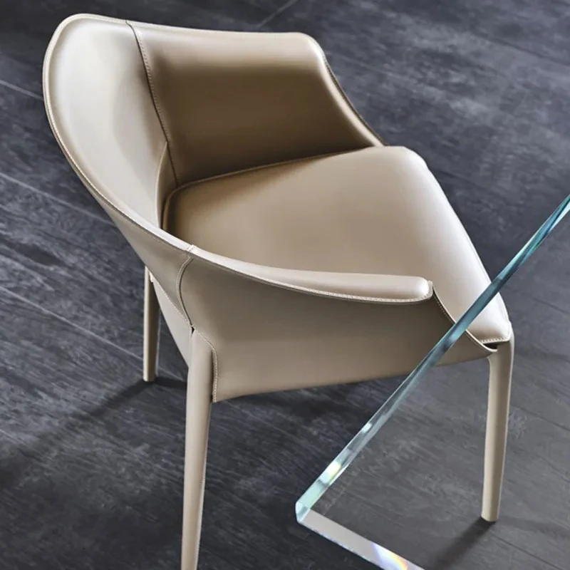Итальянское седло кожаный обеденный стул кресло минималистичный дизайнерский