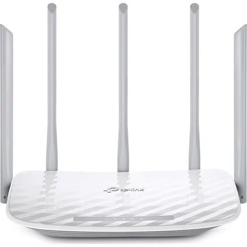 TP-Link Archer C60 AC 1350Mbps Беспроводная двухдиапазонная точка доступа и маршрутизатор с 5 портами - Белый цвет включен.