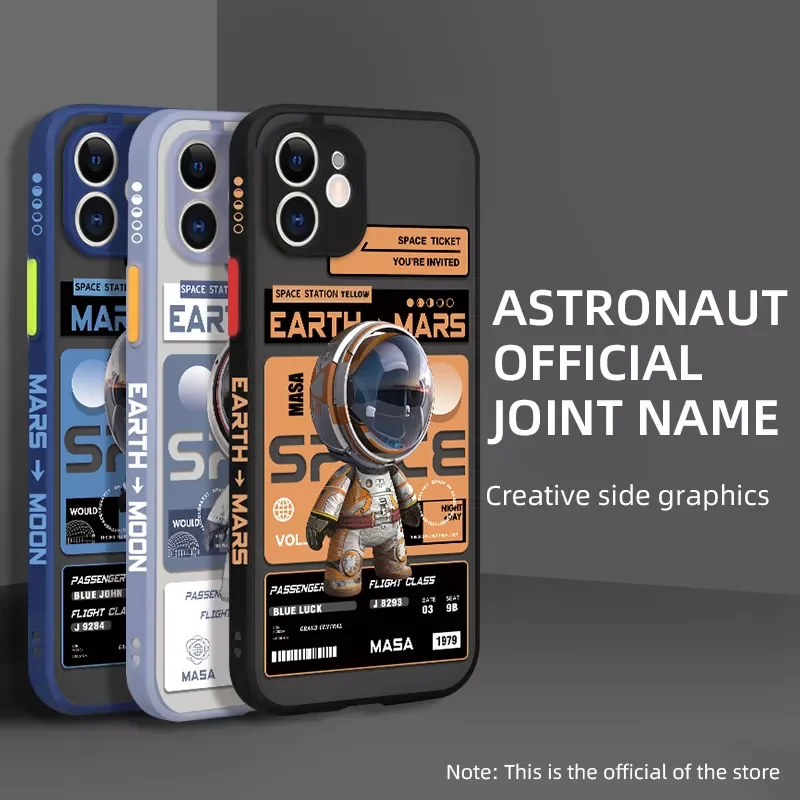 

Skeypaik Fashion Cute Astronaut Bumper Silicone Mobile Phone Cases For iPhone 13 Pro Max Covers For iPhone 12 Funda 11 Pro Shell