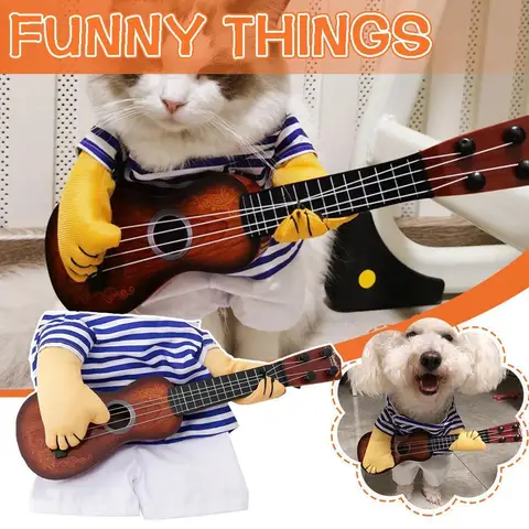 Смешные костюмы для собак, гитаристов, для Хэллоуина