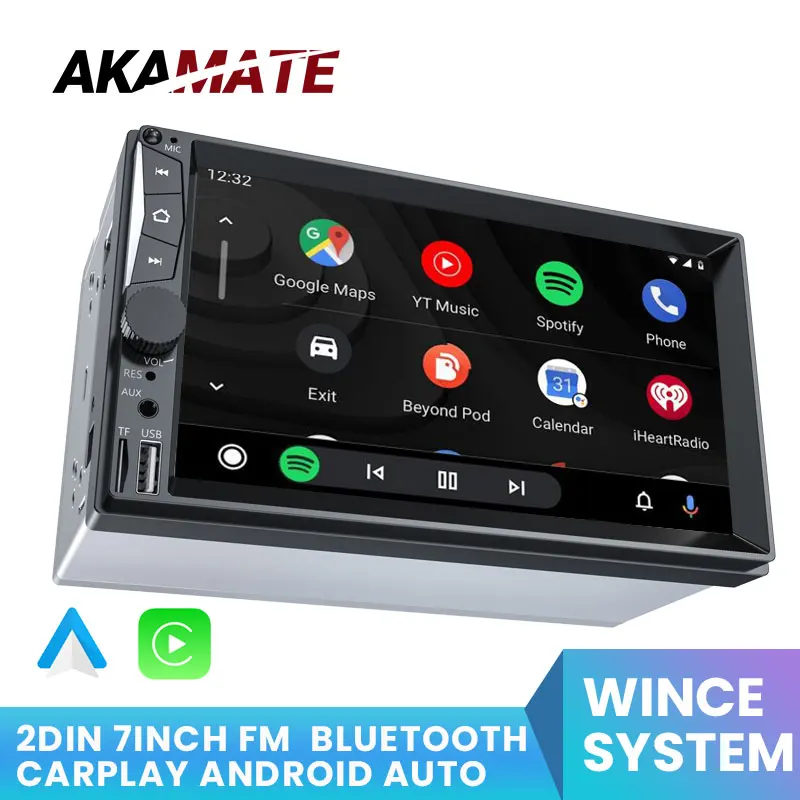 

2din 7inch Car Radio Touch Screen MP5 MP3 Player FM Bluetooth Carplay Android Auto Support Rear Camera For Car