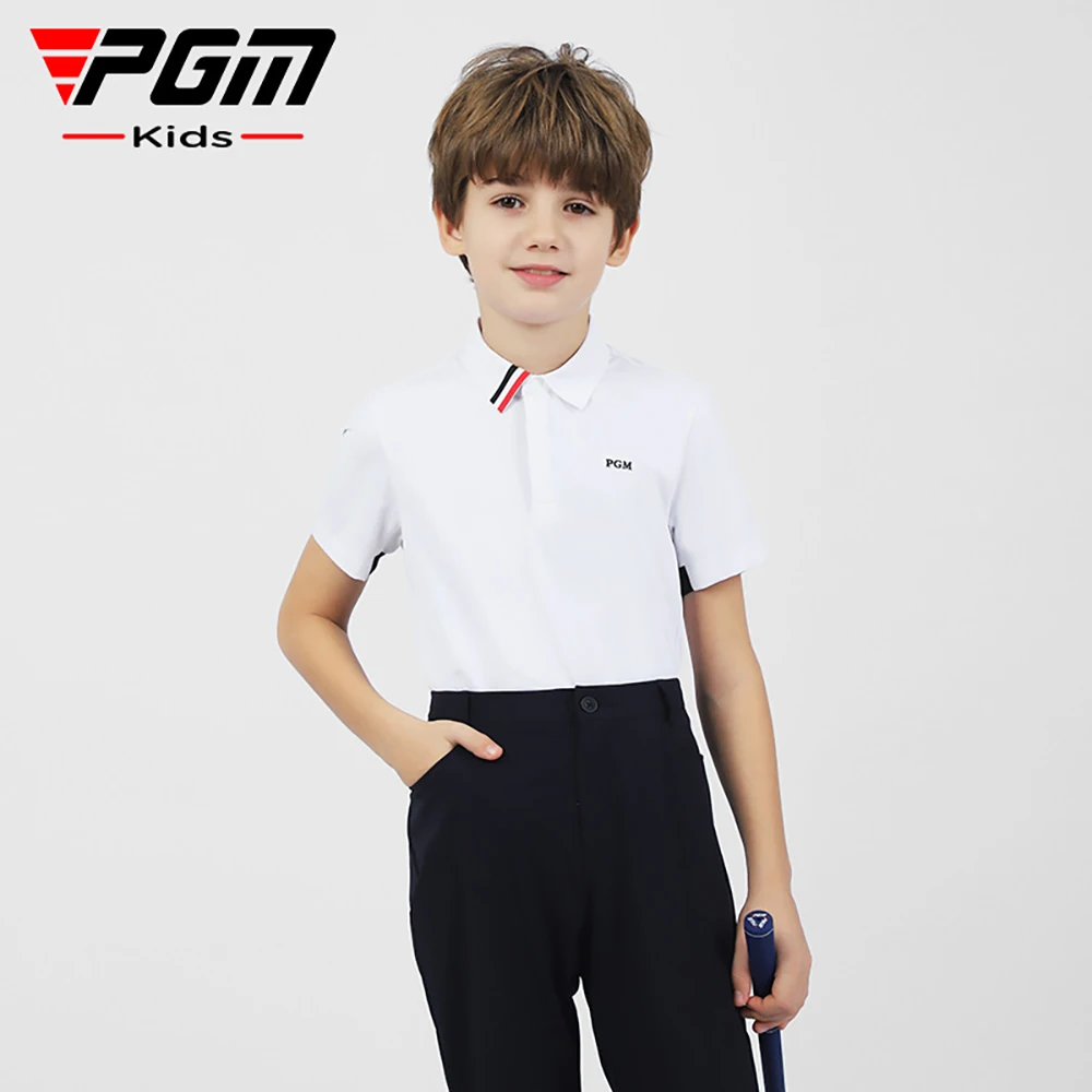 

Pgm Golf Kids Short Sleeve T-Shirts Summer Boys Clothing Anti-Sweat Breathable Quick Dry Wholesale
