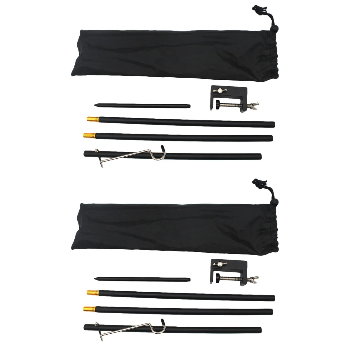 

2pcs Camping Hiking Folding Lamp Pole Aluminium Alloy Portable Lamp Hanging Post