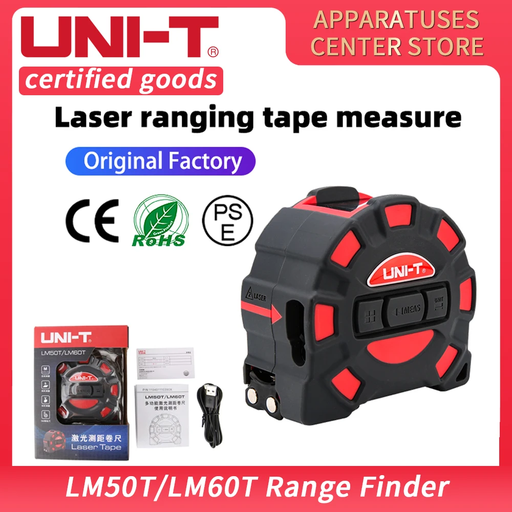 

UNI-T 50M 60M Laser Tape Measure LM50T LM60T Digital Electronic Ruler Roulette Meter LCD Display Retractable Measuring Tool