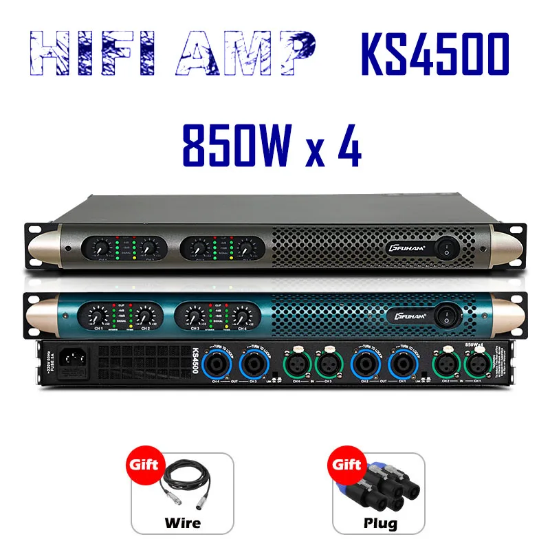 KS4500 Professional Grade Class D Pure Power Amplifier Home Theater KTV Bar High Power AMP 850W 4 Ro 2 Channel Optional 220V