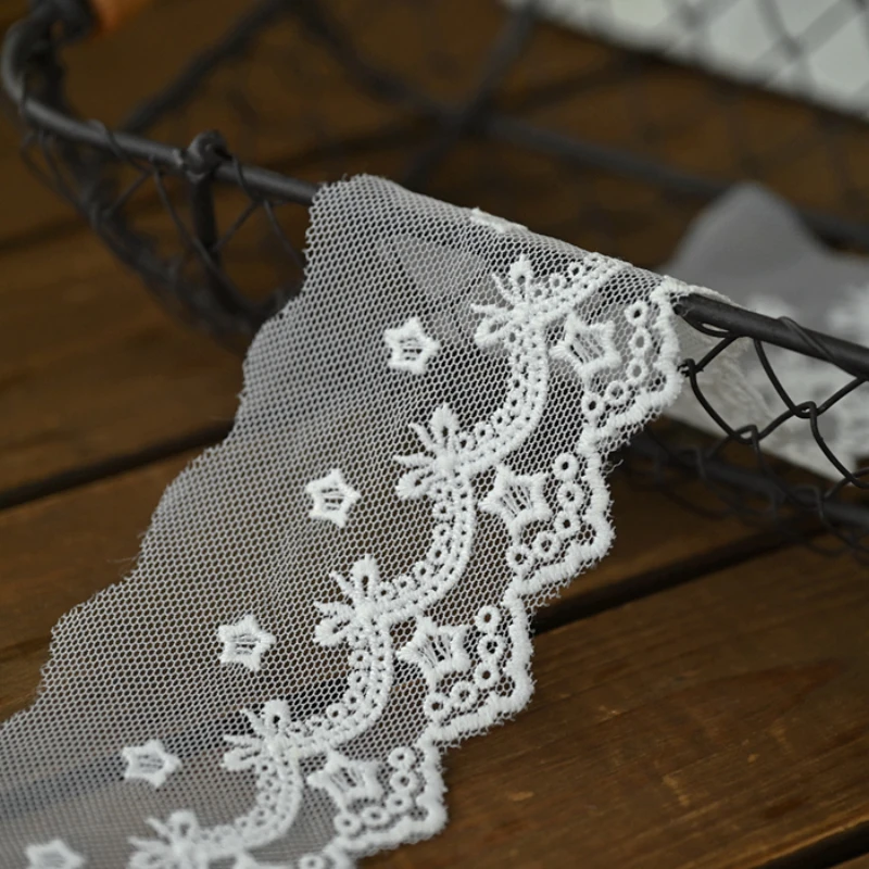 Двойная цветная кружевная ткань вышитая звездой лента с отделкой свадебная