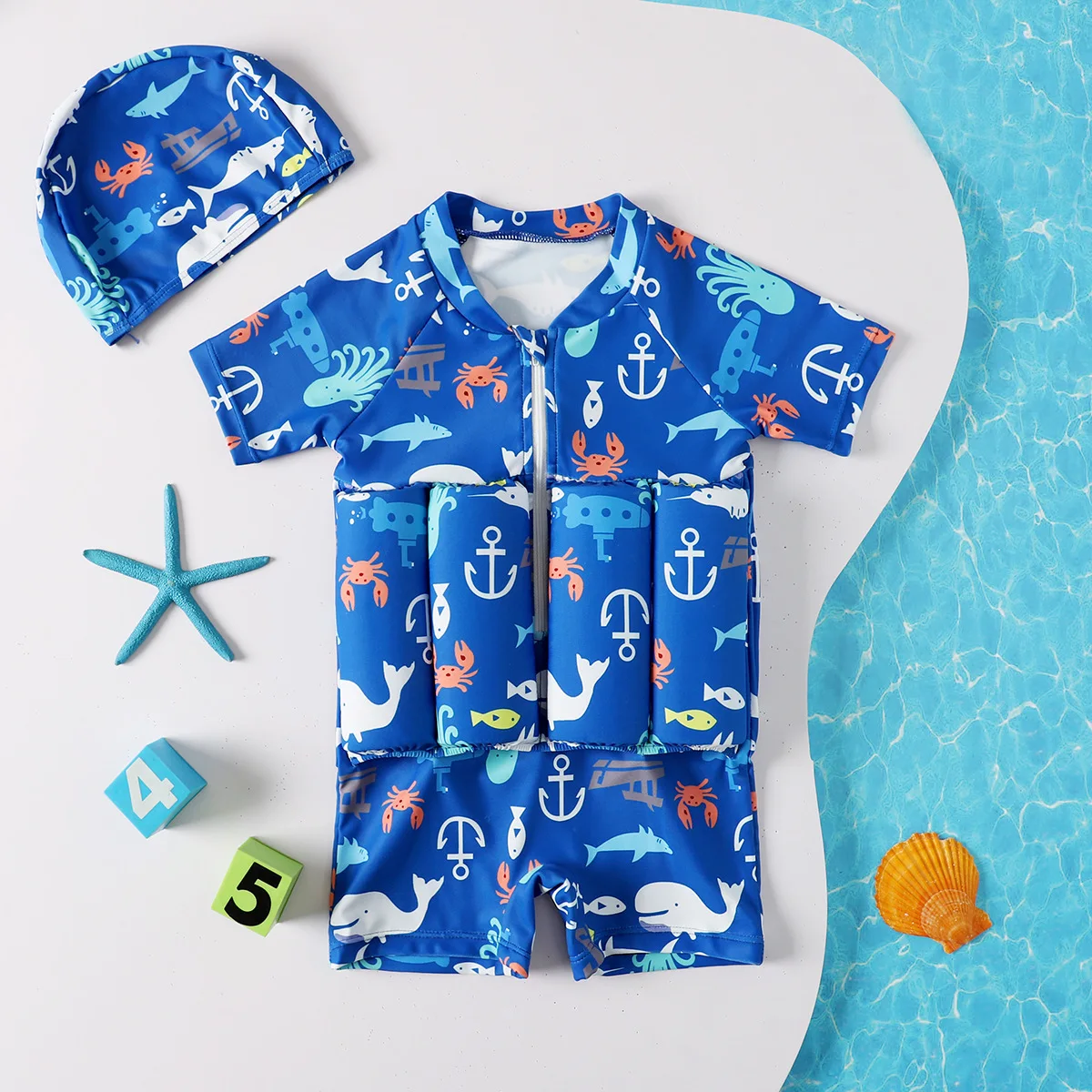 Children's Buoyancy Swimsuit One-piece Swimsuit for Kids Floating Rash Guards Girls Swimwear Boys Swimming Infant Baby Clothing
