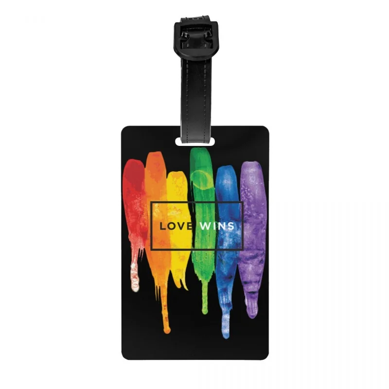 

Love Wins Rainbow LGBT Luggage Tag Gay Pride Lesbian Travel Bag Suitcase Privacy Cover ID Label