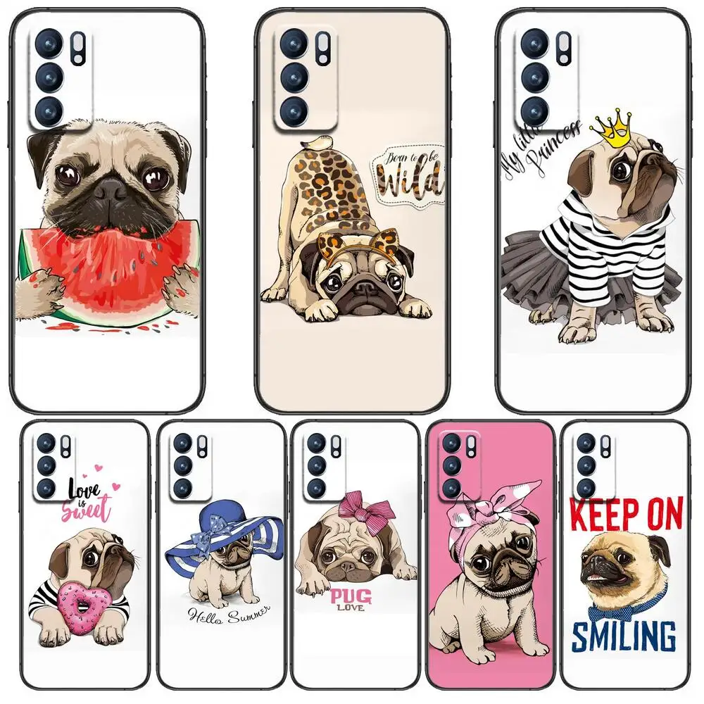 

Cute Pug Bulldog For Realme C3 Case Soft Silicon Back cover OPPO Realme C3 RMX2020 Coque Capa Funda find x3 pro C21 8 Pro a91