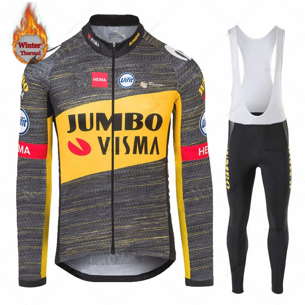 Новое зимнее Велосипедное Джерси с длинным рукавом Jumbo Visma велосипедный