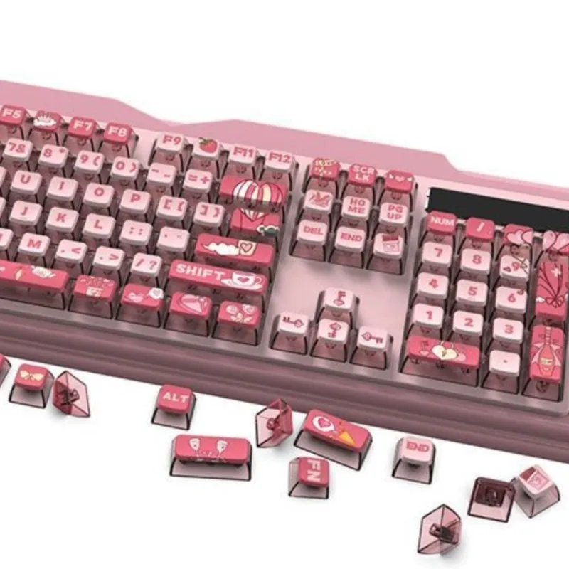 116 клавиш милый розовый Пудинг Для для GMK87 GMK81 GMK67 K617 M87 ASA PBT колпачки Mx механическая